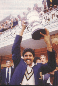 Kapil Dev with 1983 World Cup Trophy