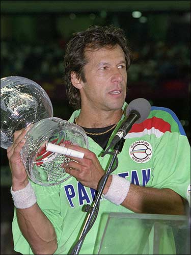 Imran Khan with 1992 Cricket World Cup Trophy