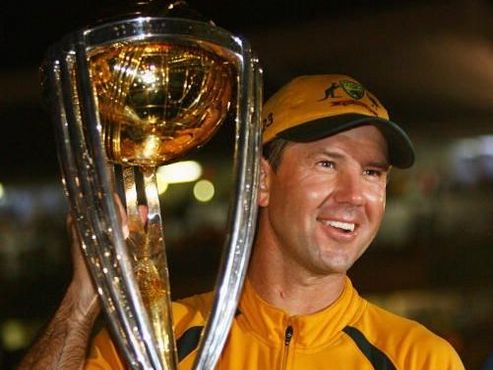 Ricky Ponting with ICC Cricket World Cup Trophy