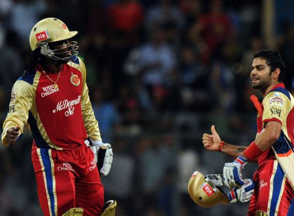 Chris Gayle and Virat Kohli - A match winning unbroken partnership of 204 runs