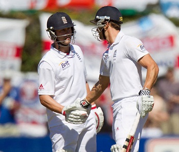 Jonathan Trott and Nick Compton - Centurions for England on the opening day