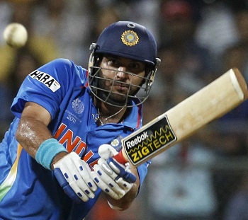 Yuvraj Singh - A blistering knock of 123 off 89 mere balls