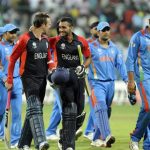 India Vs. England, ICC Cricket World Cup 2011 - Demoralized Indian Cricket Team walks out while jubilant English players waltz to the fame.