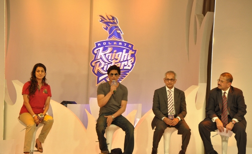 Kolkata Knight Riders Owners Juhi Chawla, Shahrukh Khan, Jay Mehta and Venky Mysore