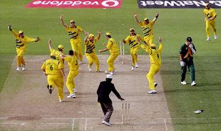 Australia celebrate as a tie helped them make it to the final