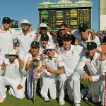 The jubilant South African team after winning the series 1-0